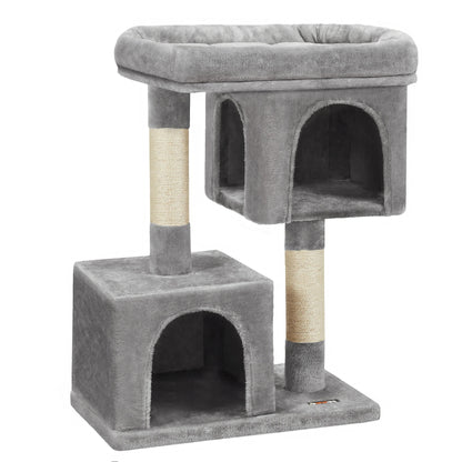 Arbre à chat multi-niveaux 84 cm avec plateforme, niches et griffoir