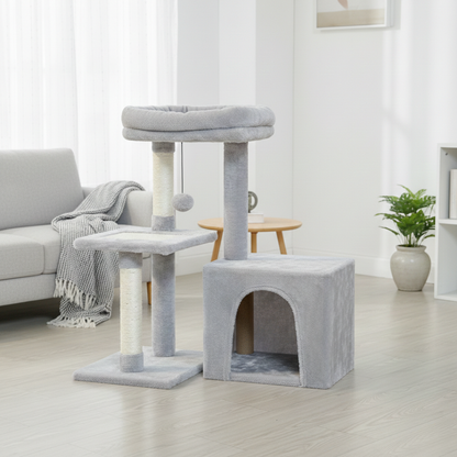 Arbre à chat multi-niveaux avec hamac, perche amovible et griffoirs