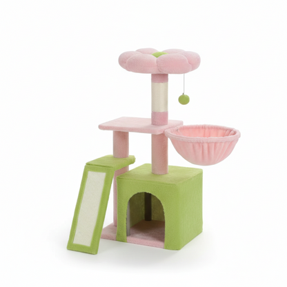 Arbre à chat multi-niveaux ChatJoyeux avec condo, hamac et rampe à griffer en sisal