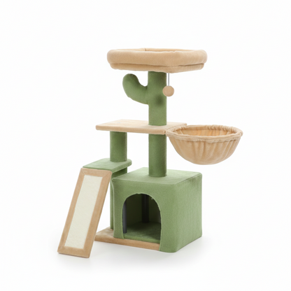 Arbre à chat multi-niveaux ChatJoyeux avec condo, hamac et rampe à griffer en sisal